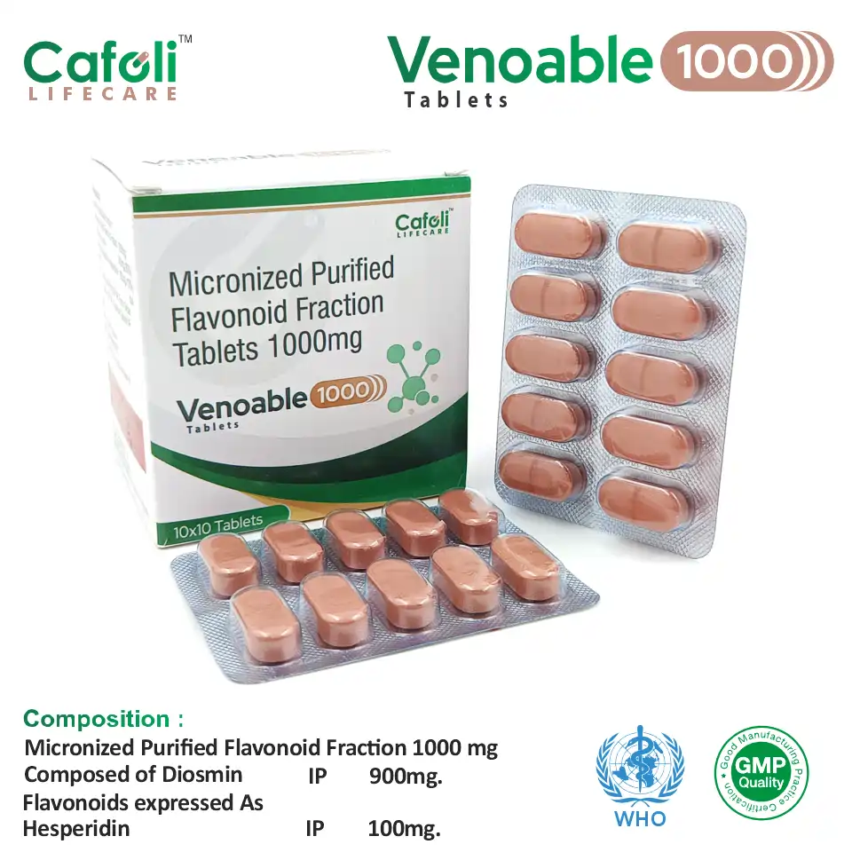 Micronized Purified Flavonoid Fraction 1000mg Tablet in PCD Pharma Franchise
